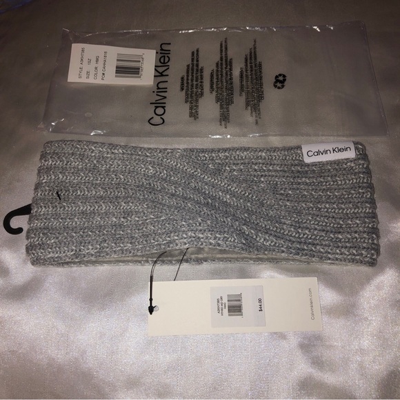 Calvin Klein Women’s Ribbed Knit Headband Heathered Medium Gray OS NWT - Picture 2 of 10